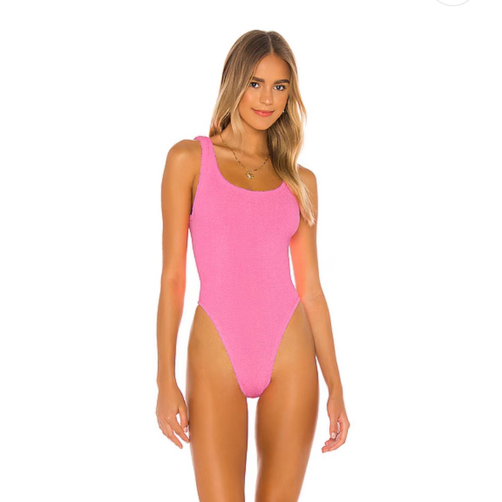 NWT Hunza G Classic Square Neck One Piece in Bubblegum